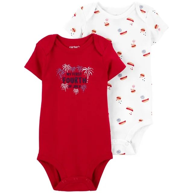 Carter's Child of Mine Baby Boy Patriotic Bodysuits, 2-Pack, Sizes Newborn-12 Months | Walmart (US)
