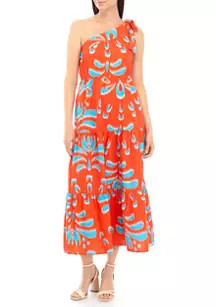 Women's One-Shoulder Printed Midi Dress | Belk