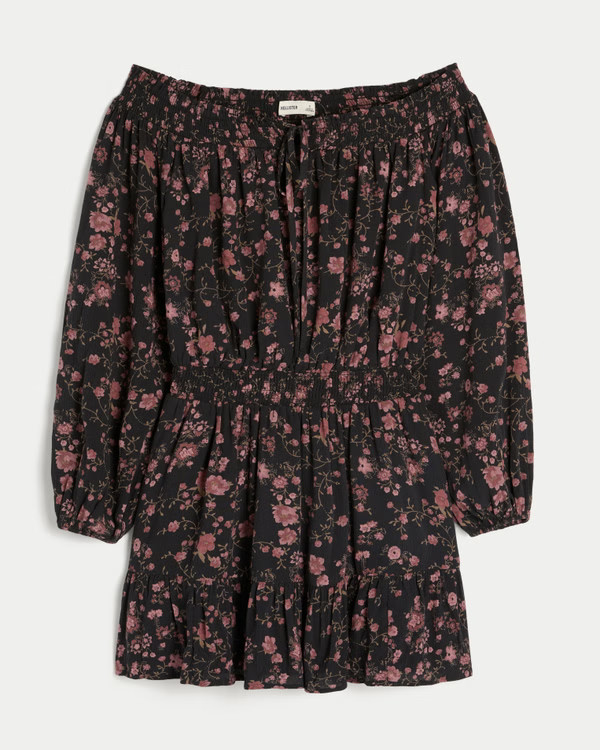 On/Off-the-Shoulder Woven Dress | Hollister (US)