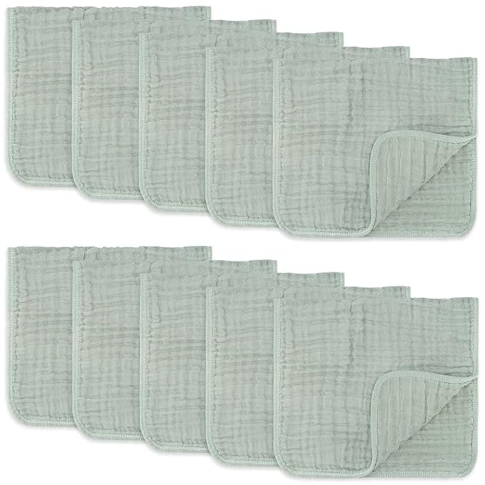 Comfy Cubs Muslin Burp Cloths Large 100% Cotton Hand Washcloths for Babies, Baby Essentials 6 Lay... | Amazon (US)