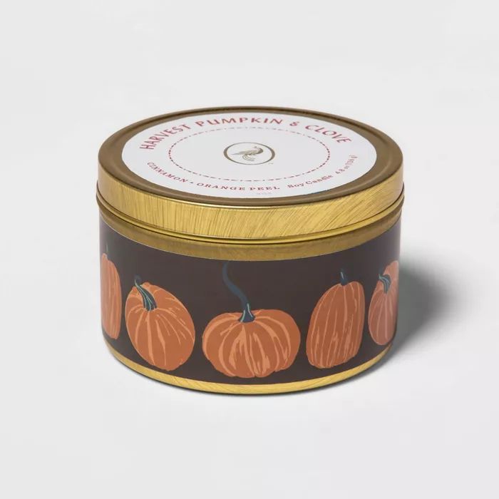 4.8oz Lidded Tin Jar Harvest Pumpkin & Clove Candle - Opalhouse™ | Target