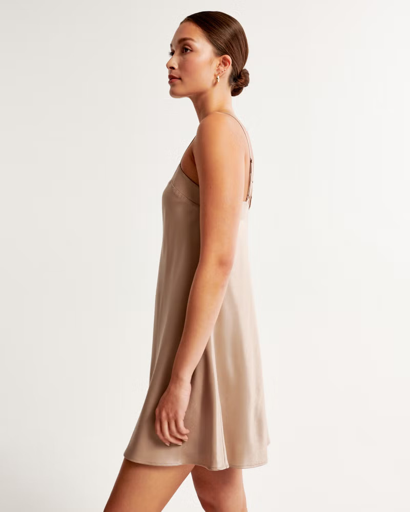 Women's 90s Satin Slip Mini Dress | Women's New Arrivals | Abercrombie.com | Abercrombie & Fitch (US)