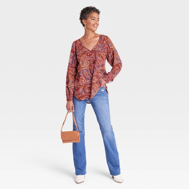 Women's Long Sleeve V-Neck Tunic Top - Knox Rose™ | Target
