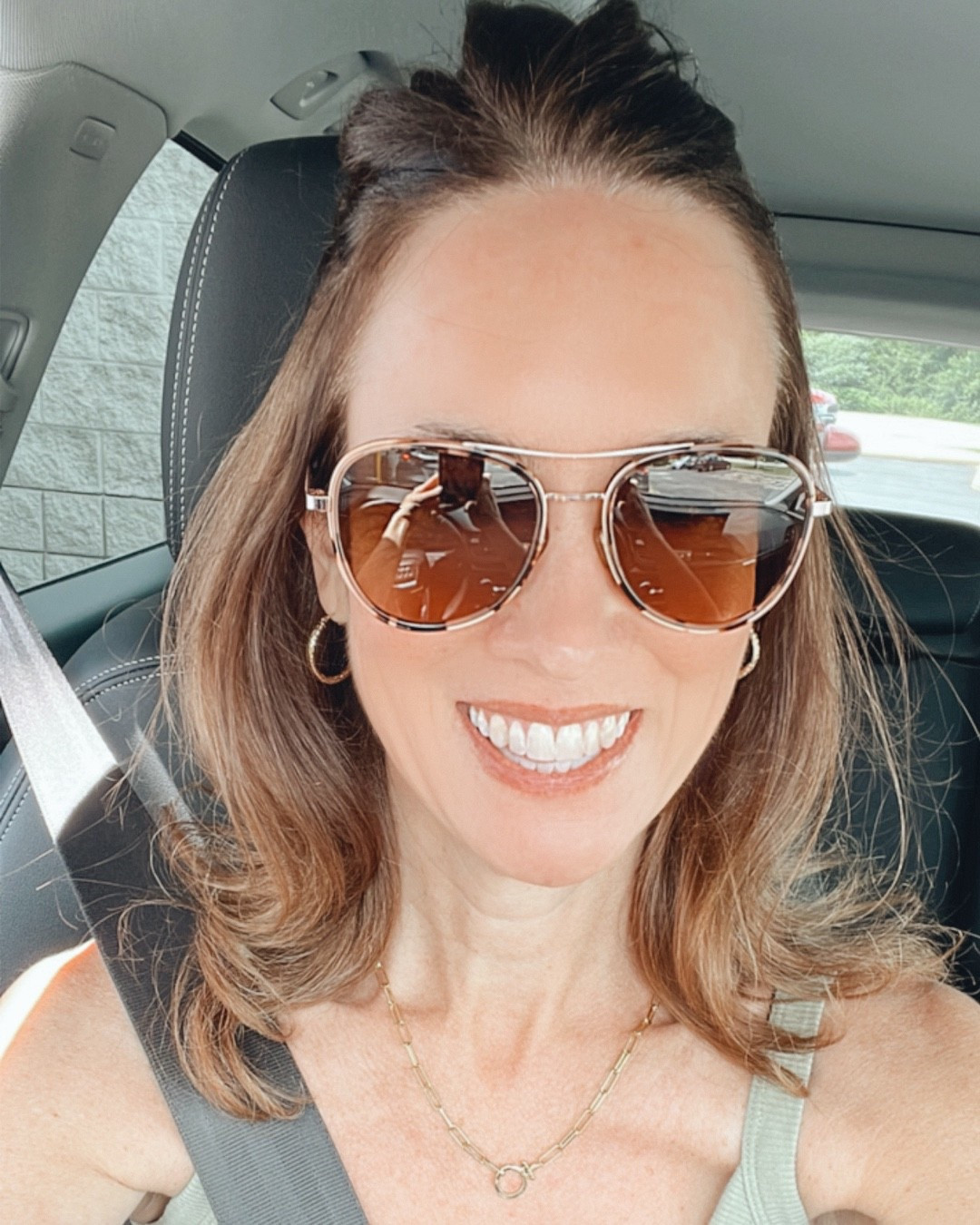 My new favorite sunnies - I love my rose and gold aviator sunglasses.  #sunglasses #aviatorglasses #summerstyle #over50style #carstyle #personalshopper

#LTKStyleTip #LTKTravel #LTKOver40