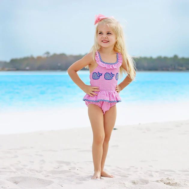 Three Whale Pink Gingham One Piece | Classic Whimsy