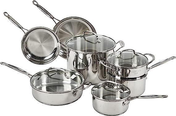 Cuisinart 11-Piece Cookware Set, Chef's Classic Stainless Steel Collection 77-11G | Amazon (US)