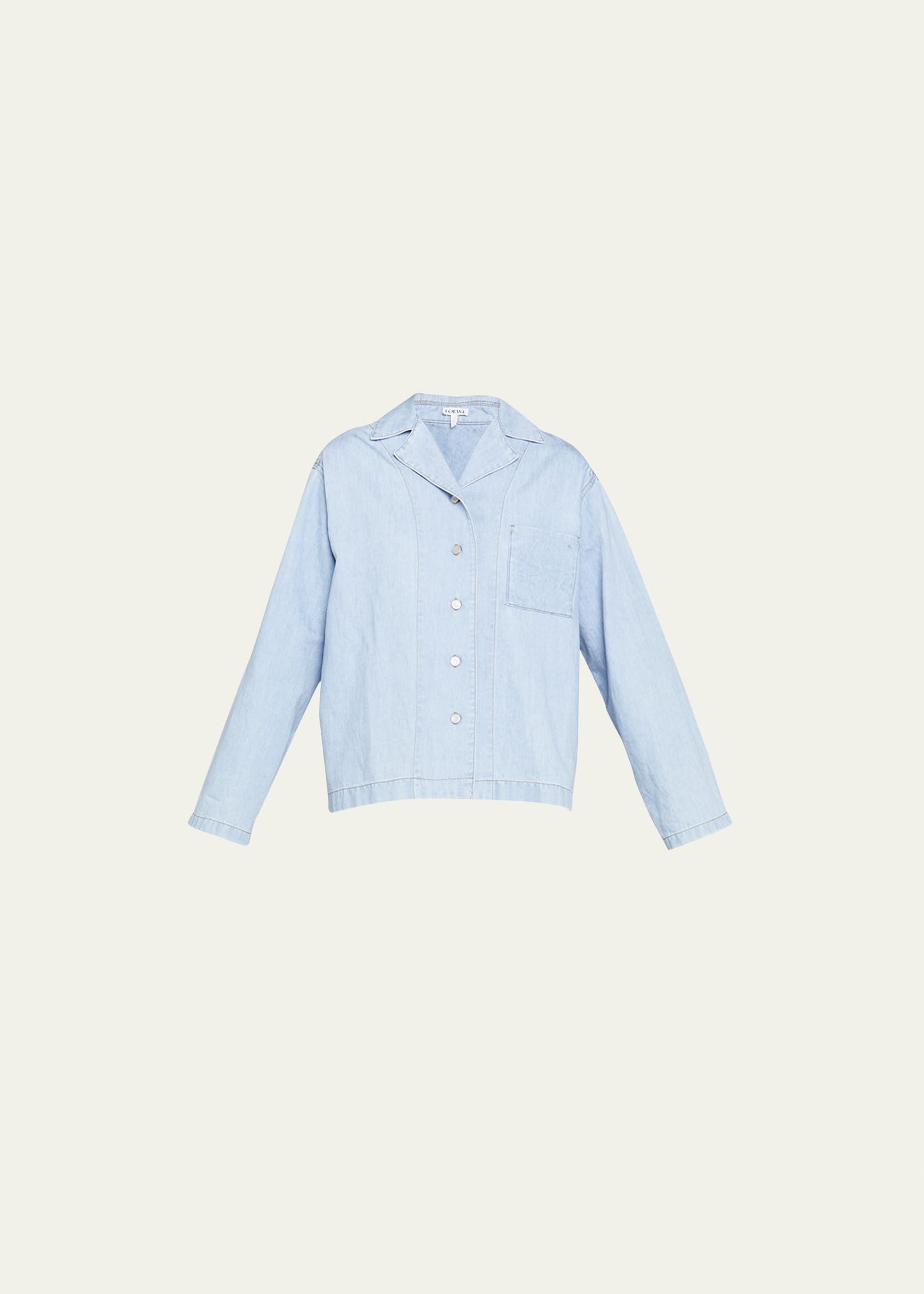 Loewe Embossed Logo Chambray Pajama Blouse | Bergdorf Goodman