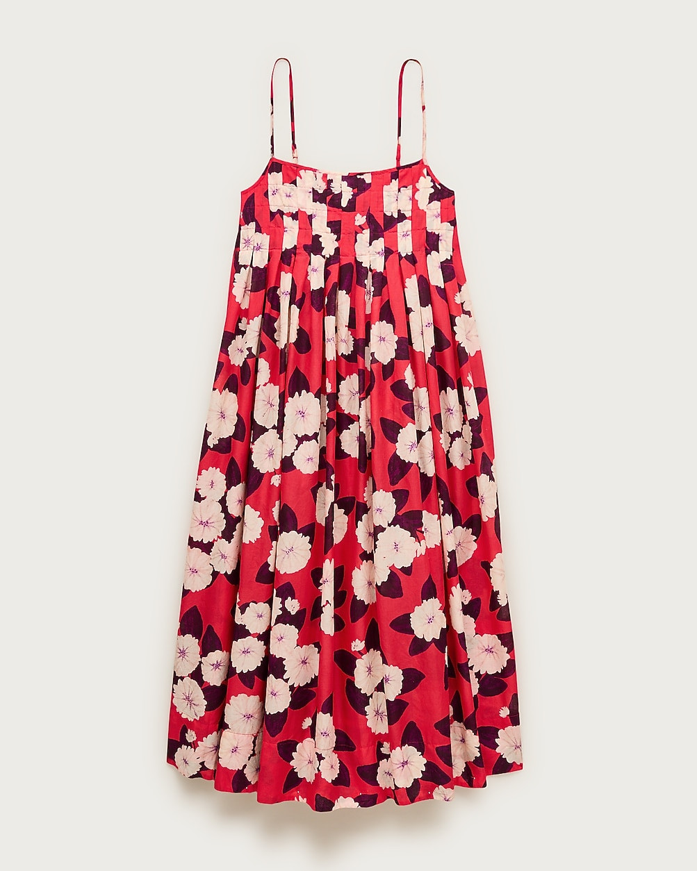 Pleated empire-waist dress in peony print | J. Crew US