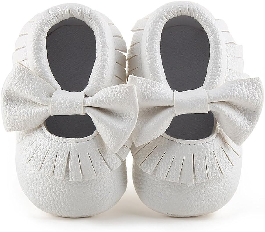 DELEBAO Infant Toddler Baby Soft Sole Tassel Bowknot Moccasinss Crib Shoes | Amazon (US)