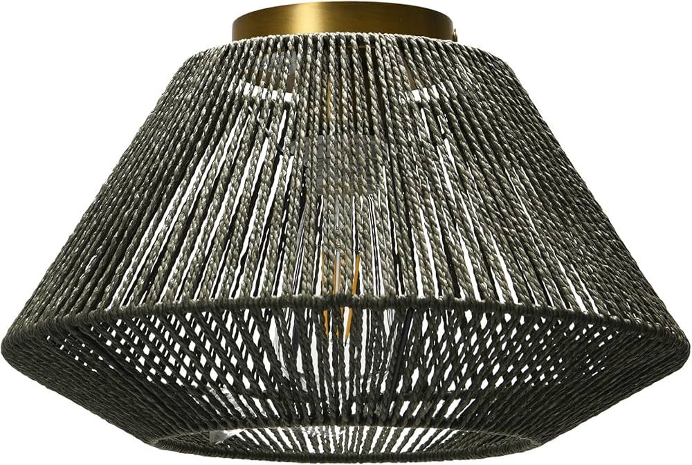 Creative Co-Op EC1261 Mount Ceiling Woven Paper Rope Shade, Grey Semi-Flush Light | Amazon (US)