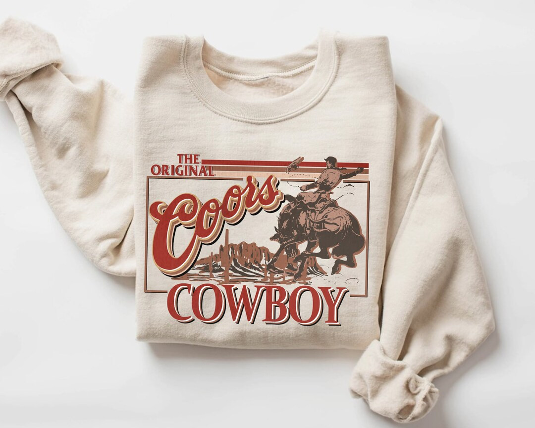 Coors Original Cowboy Sweatshirt Western Sweatshirt Rodeo - Etsy | Etsy (US)