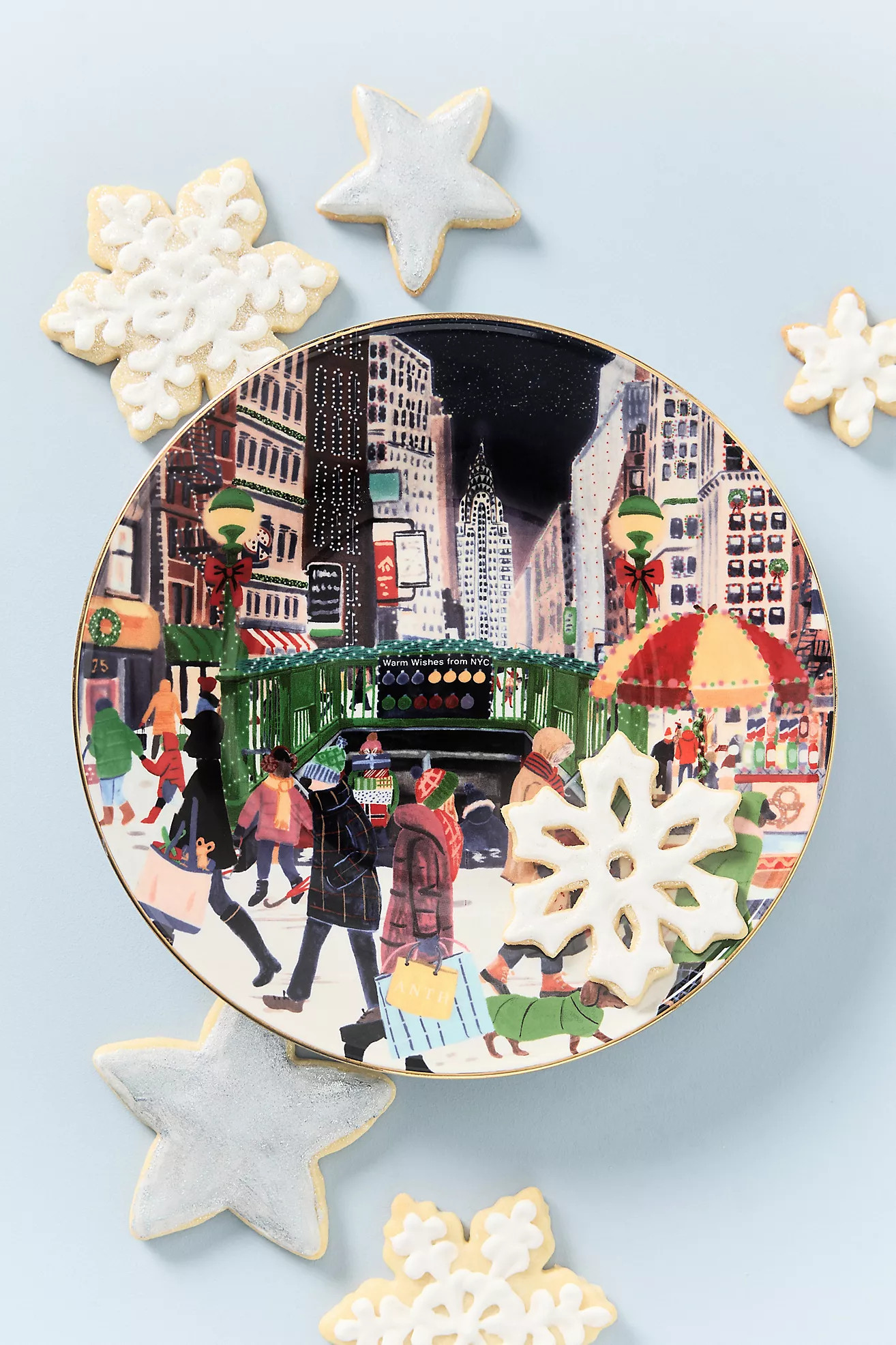 Holiday in the City Stoneware Dessert Plate | Anthropologie (UK)