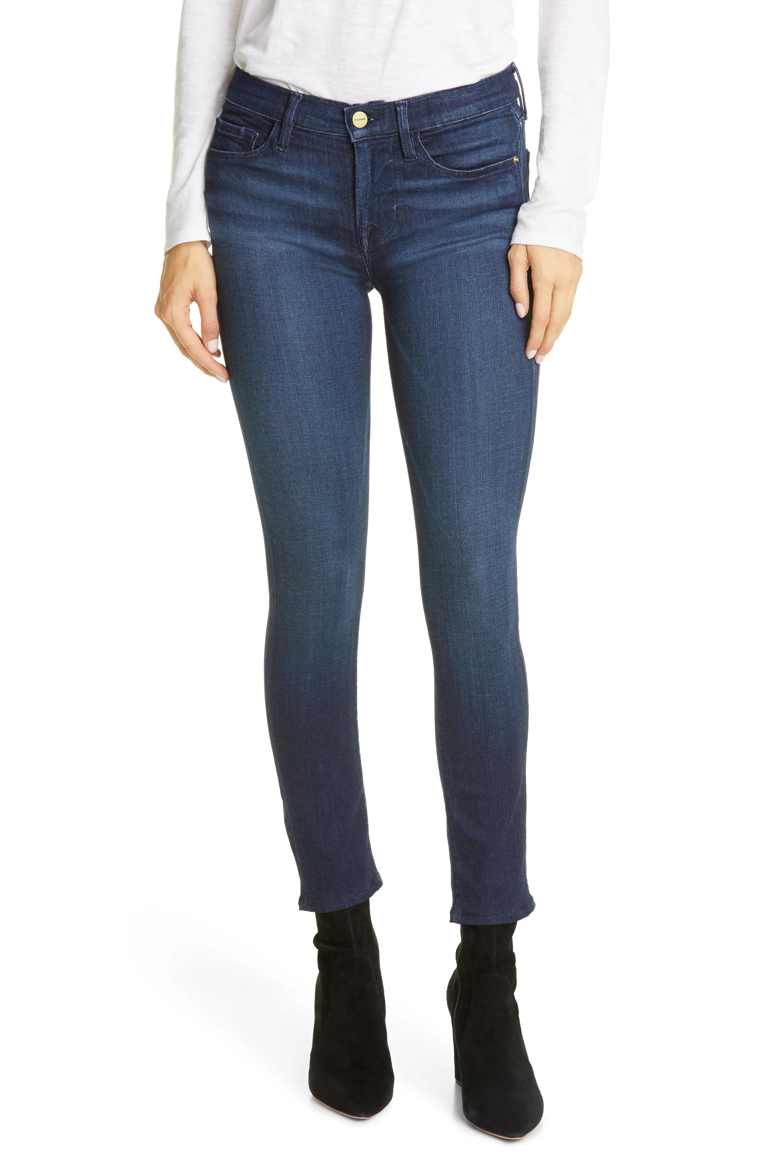 Women's Frame Le Skinny De Jeanne Crop Skinny Jeans, Size 29 - Blue | Nordstrom