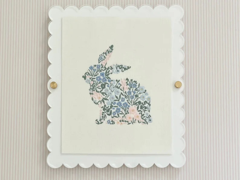 Embroidered Floral Bunny - Etsy | Etsy (US)
