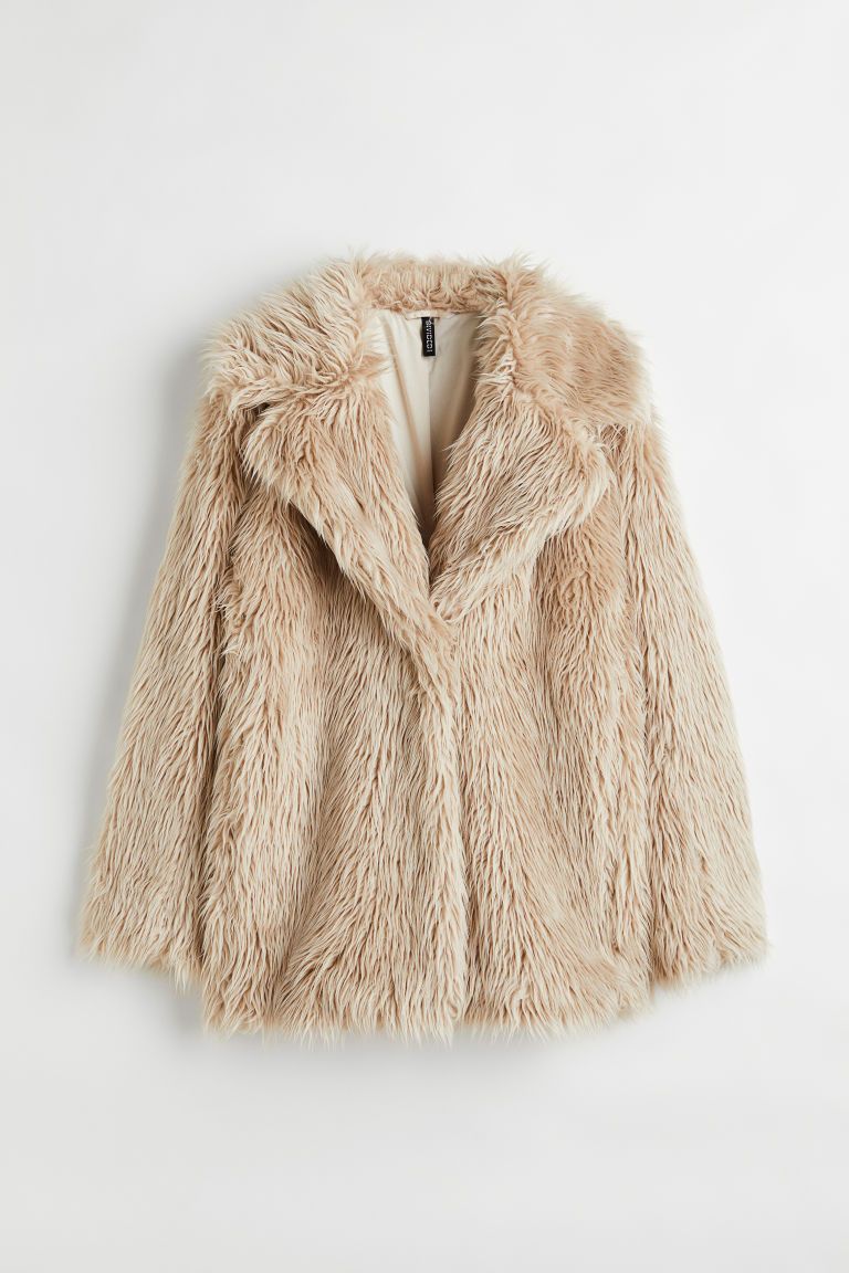 H & M - Fluffy Jacket - Beige | H&M (US + CA)
