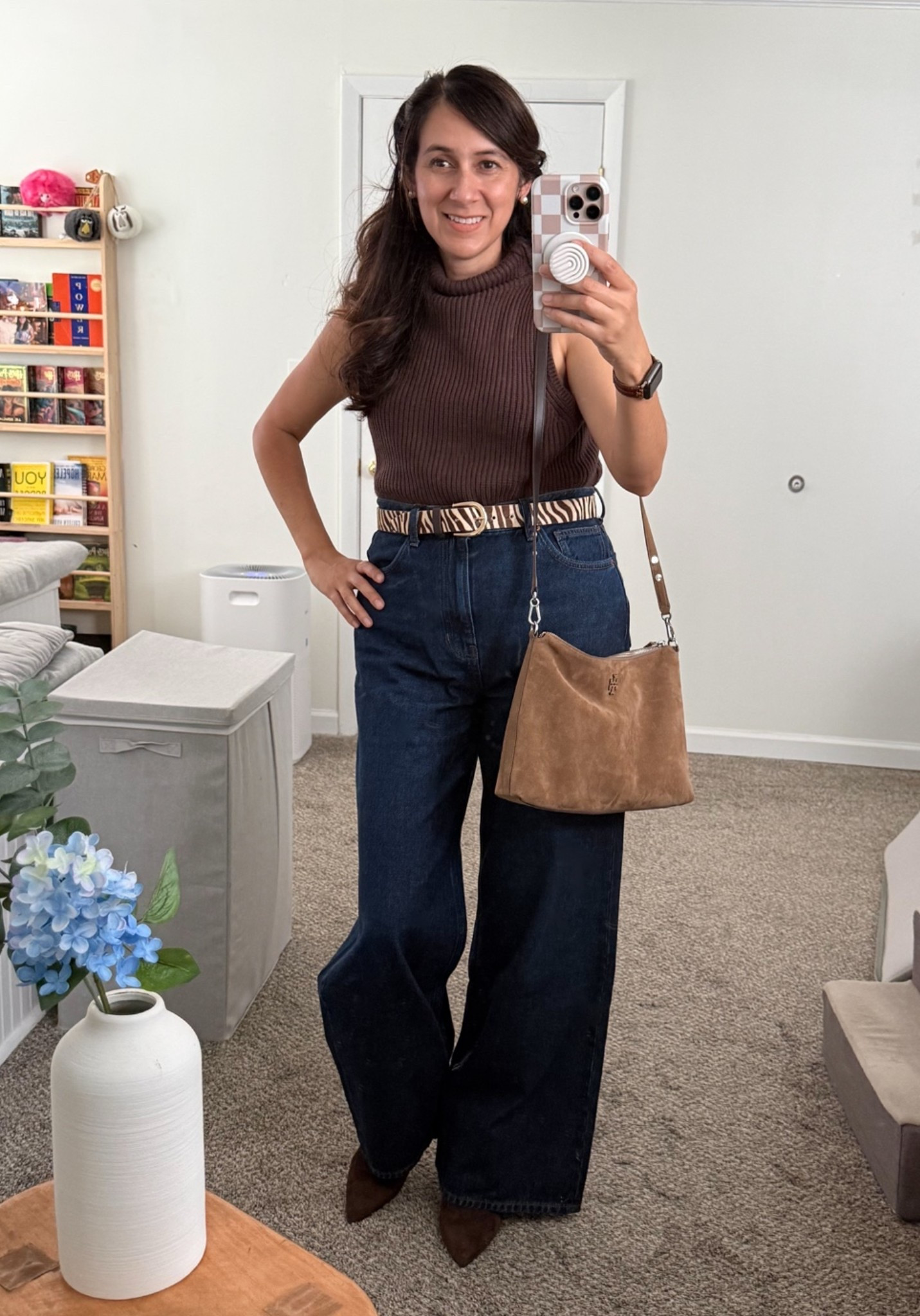 Zebra print is having a moment…
And you can finds it at the Nordstrom Anniversary Sale. 
One more week of the sale. 

Here is a polished way to wear zebra print! 

I paired a sleeveless mock-neck sweater with high-waisted wide-leg jeans, pointed-toe shoes, a neutral suede shoulder bag, and a zebra-print belt for a subtle statement. It’s the perfect NSale outfit idea for women over 40 who love classic, feminine style with a modern edge.

#LTKdayinmylife #LTKSaleAlert #LTKOver40