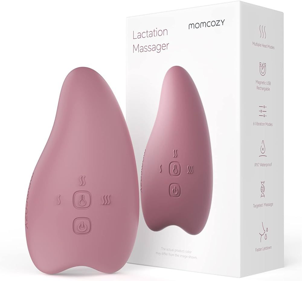 Momcozy Warming Lactation Massager 2-in-1, Soft Breast Massager for Breastfeeding, Heat + Vibrati... | Amazon (US)