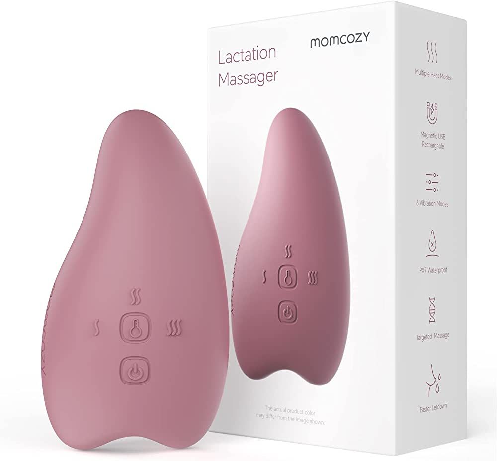 Momcozy Warming Lactation Massager 2-in-1, Soft Breast Massager for Breastfeeding, Heat + Vibrati... | Amazon (US)