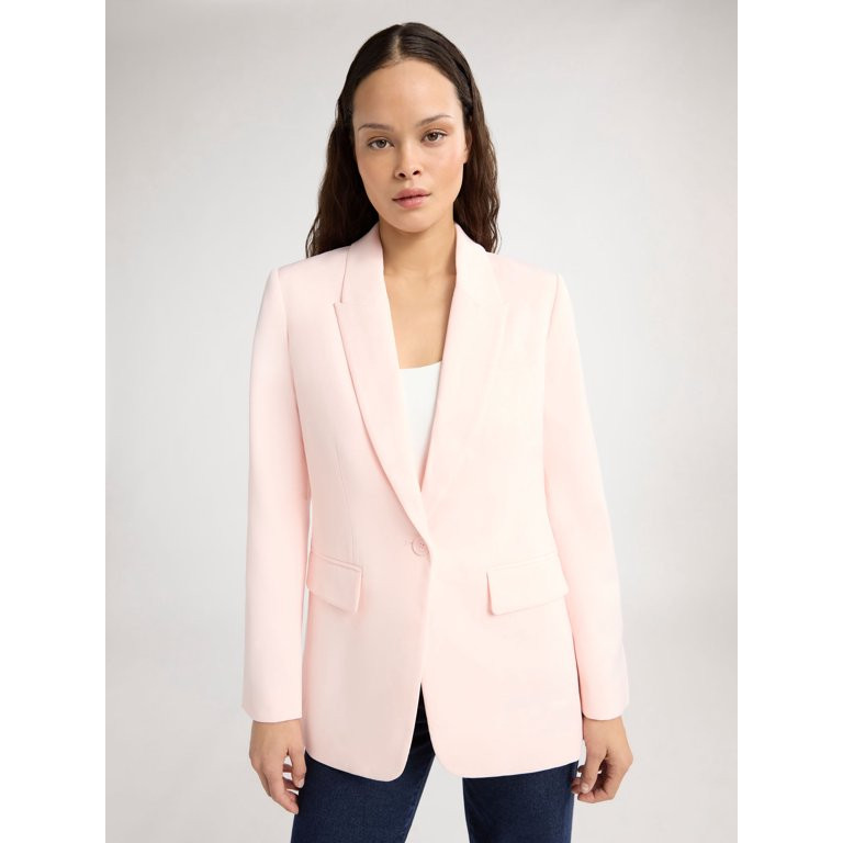 Scoop Women's & Women's Plus Ultimate Crepe One Button Suit Blazer, Sizes XS-4X | Walmart (US)
