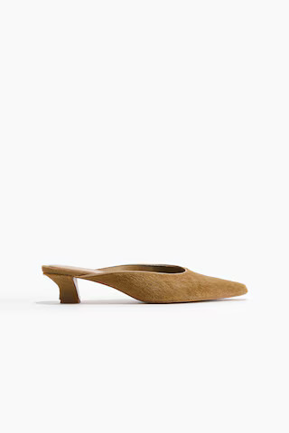 Heeled Leather Mules | H&M (US + CA)