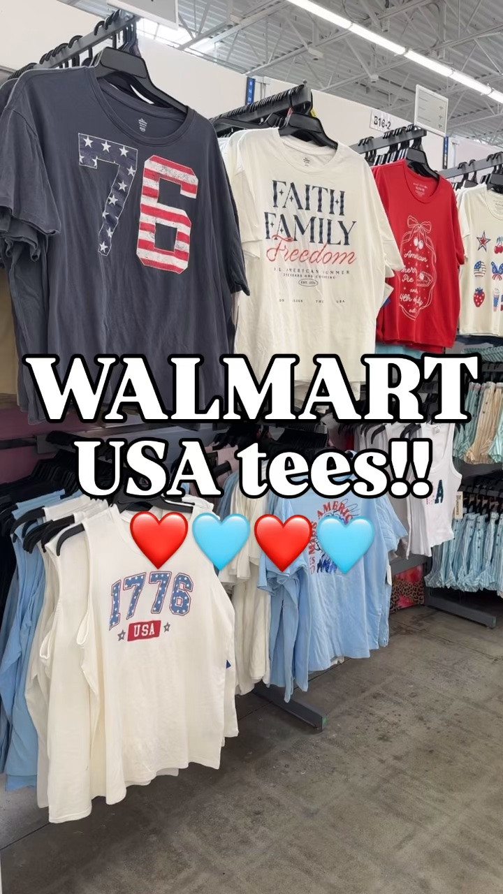 Tons of new styles just dropped!!! ❤️🩵😍

Fourth of July 
Americana 
Patriotic 
Walmart
USA
4th 

#walmartpartner #outfitideas #walmartfashion #usa #tshirts