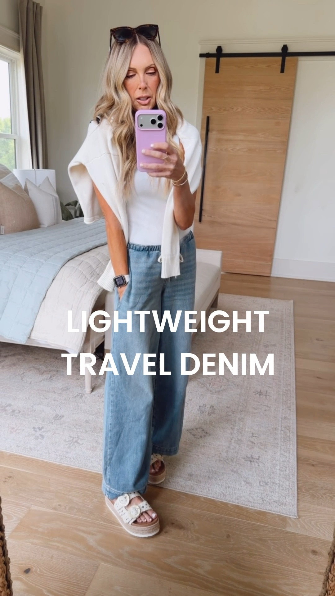Lightweight chambray with a drawstring for all of your summer travel or cool evenings. I'm wearing an XS and these are generous. Small in tank and XS in sweater. 

@Target #sponsored

#LTKootd #LTKmomlife #LTKdayinmylife