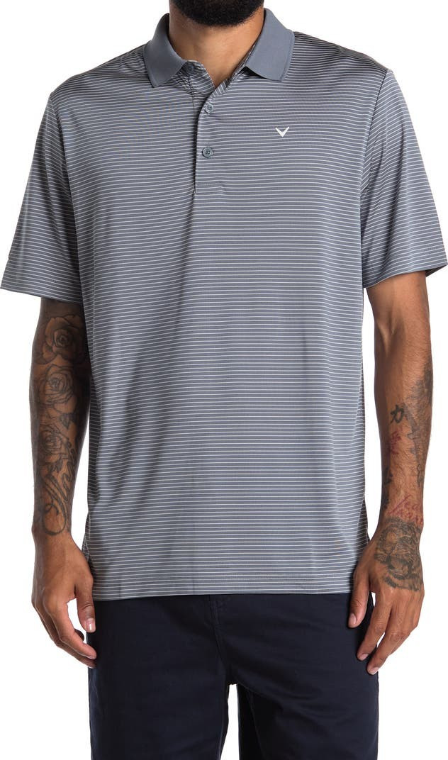 Micro Stripe Rib Collar Polo ShirtCALLAWAY GOLF | Nordstrom Rack