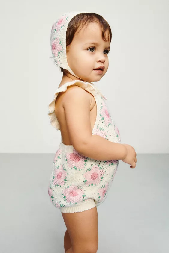 CROCHETED FLOWER ROMPER | Zara US