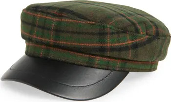 NORDSTROM RACK Plaid Faux Leather Brim Cabbie Driving Cap | Nordstromrack | Nordstrom Rack