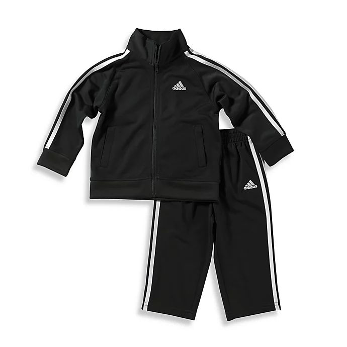 adidas® Kids Infant Boy's Size 6 Months Tricot Tracksuit Set in Black | buybuy BABY