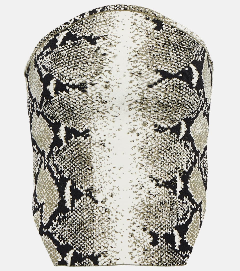 Snake-print strapless top | Mytheresa (UK)