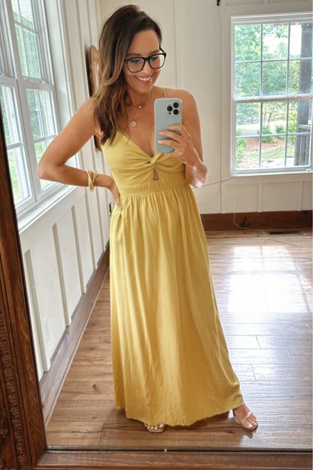 Cupshe summer dress! Wearing a small! It’s such a gorgeous gold mustard color!
