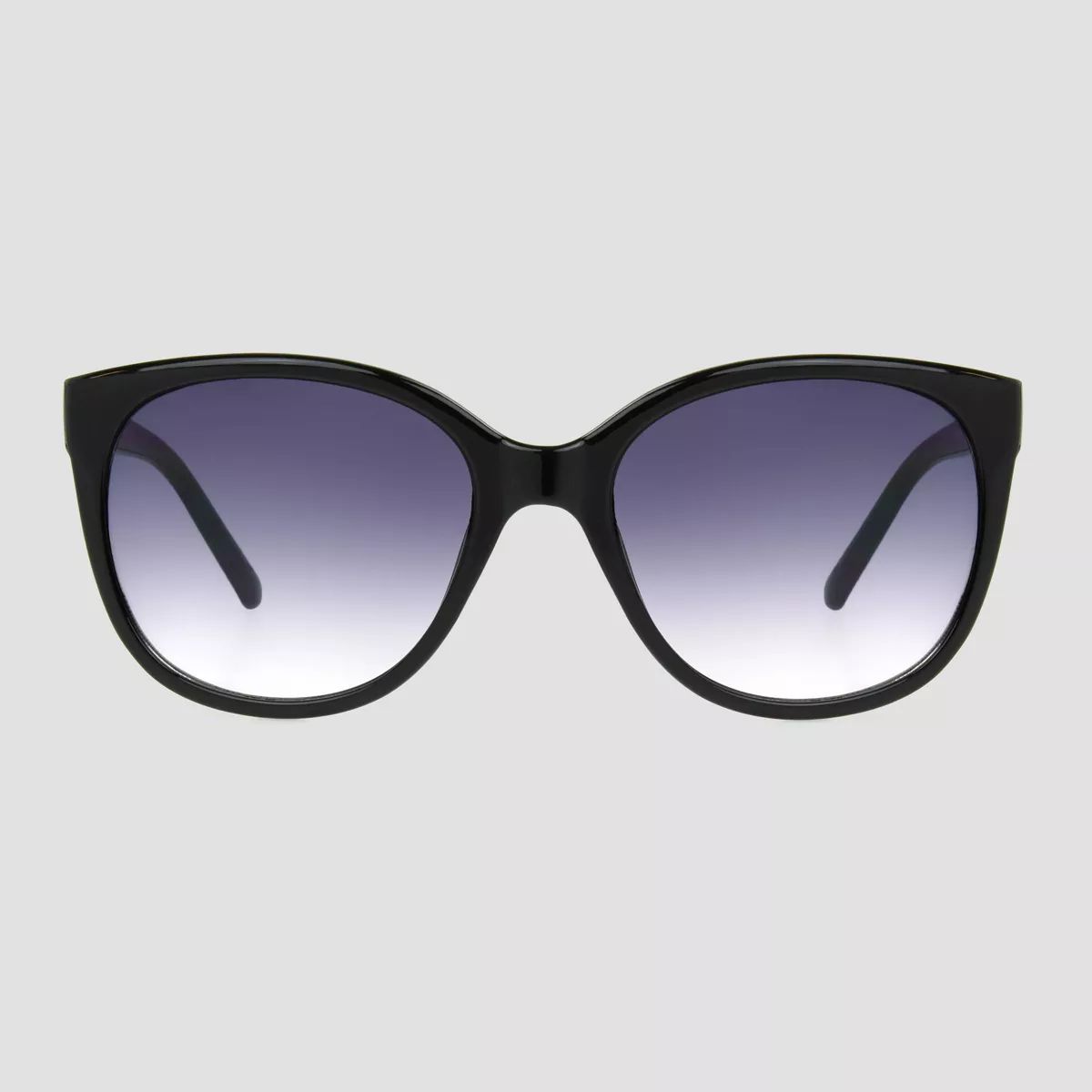 Women's Glossy Plastic Cateye Sunglasses - Universal Thread™ Black | Target