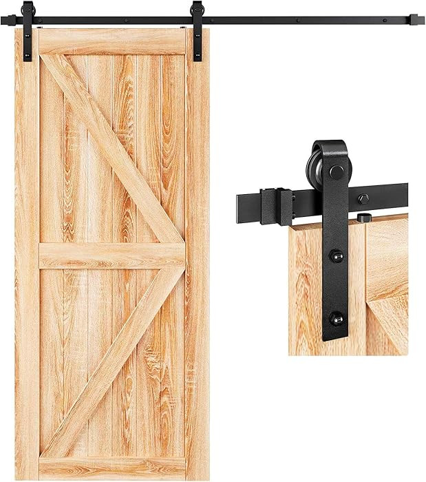 EaseLife 6 FT Heavy Duty Sliding Barn Door Hardware Track Kit,Basic J Pulley,Slide Smoothly Quiet... | Amazon (US)