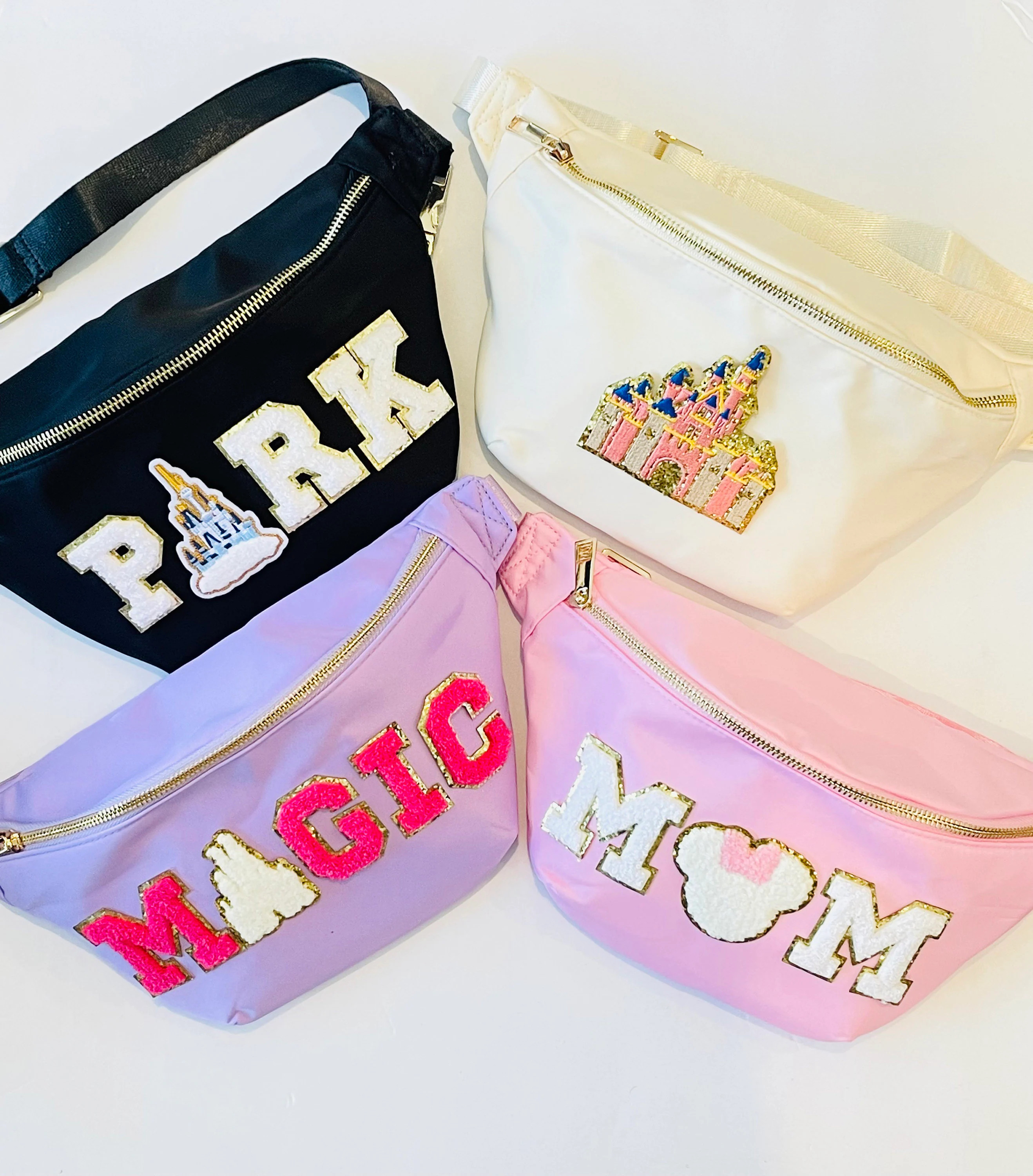 LARGE Fanny Packs | Park Fanny Pack | Theme Park Belt Bag | Patch Bag | Magical Vacation Bag | Bag with Patches | Custom Mouse Bag | Etsy (Global)