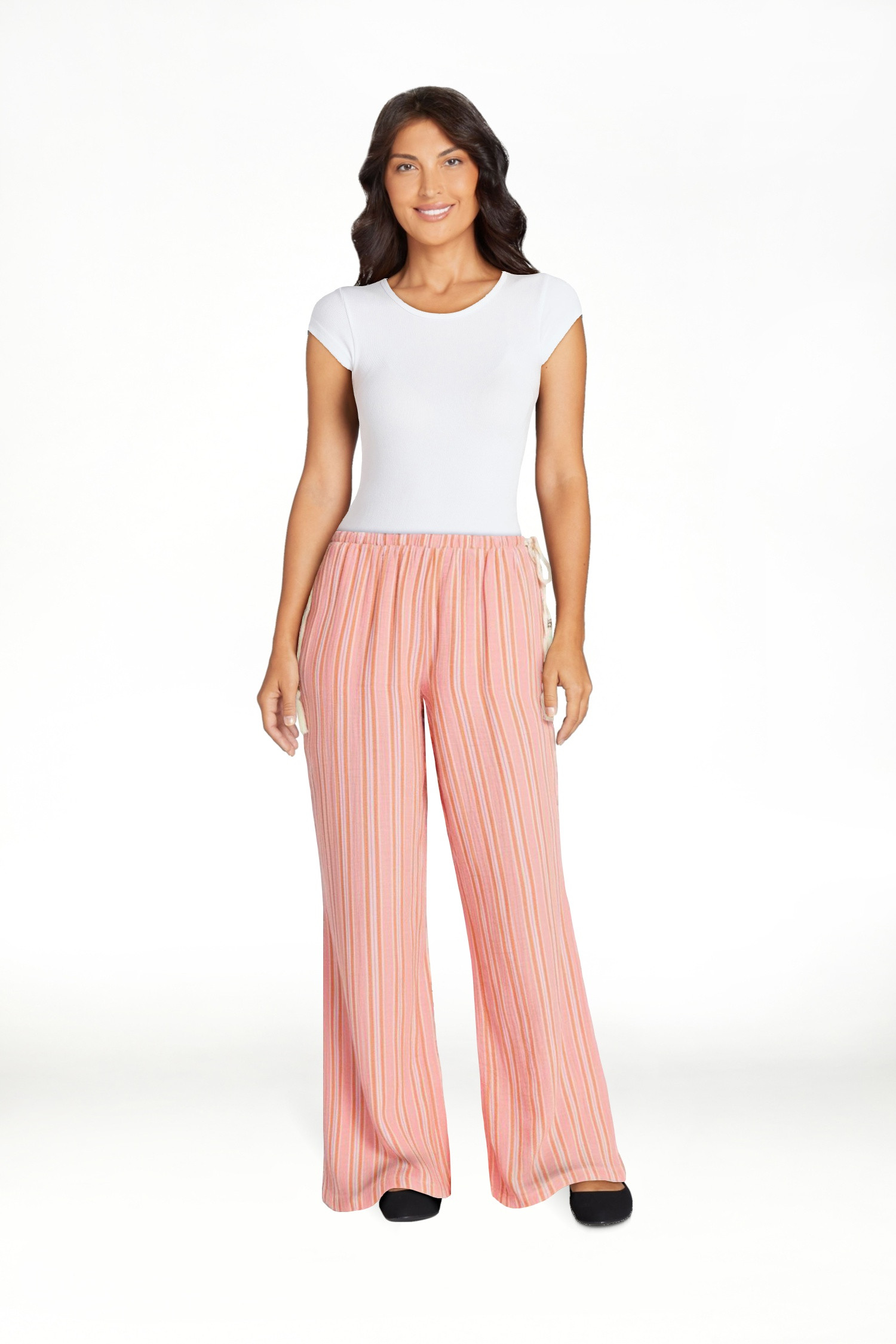 No Boundaries Cotton Gauze Side Tie Beach Pants, 31.5" Inseam, Women's XXS-4X | Walmart (US)