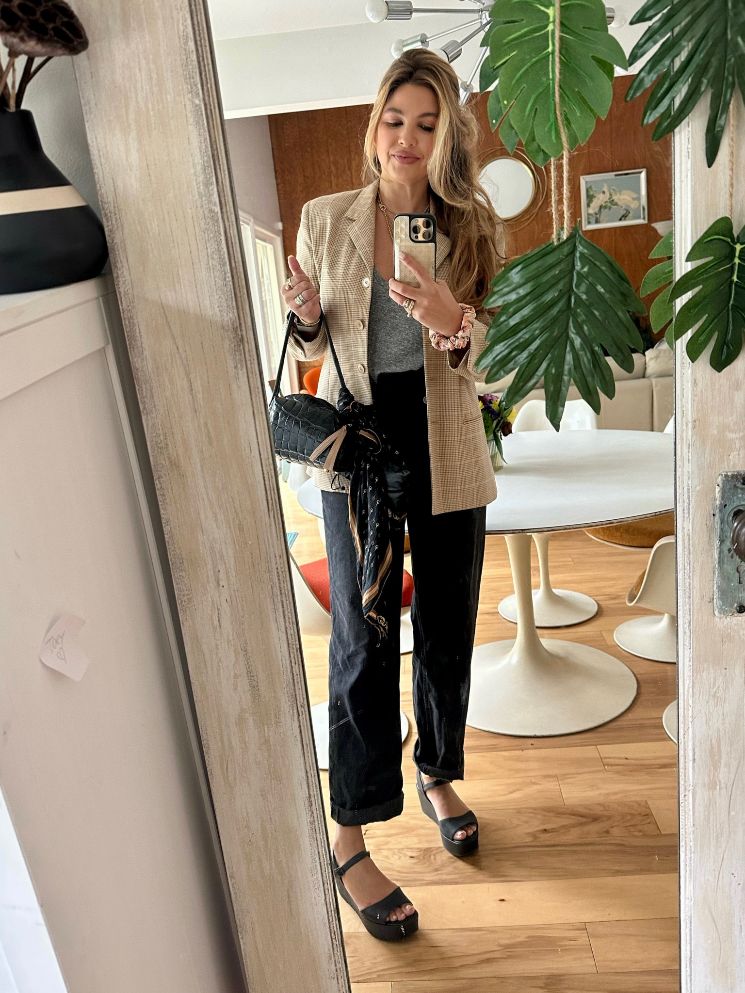 Last day of the semester style…blazer (vintage Burberry…linked similar options), tee is soft and on sale, jeans size 26 (have worn nonstop for years) and platforms are insanely comfortable and now on sale, too (run tts) 👓💋

#LTKFind #LTKsalealert #LTKshoecrush