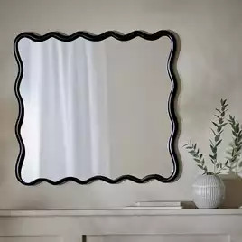 Buy Habitat Black Wavy Wall Mirror - 60x57cm | Wall mirrors | Habitat | Habitat UK