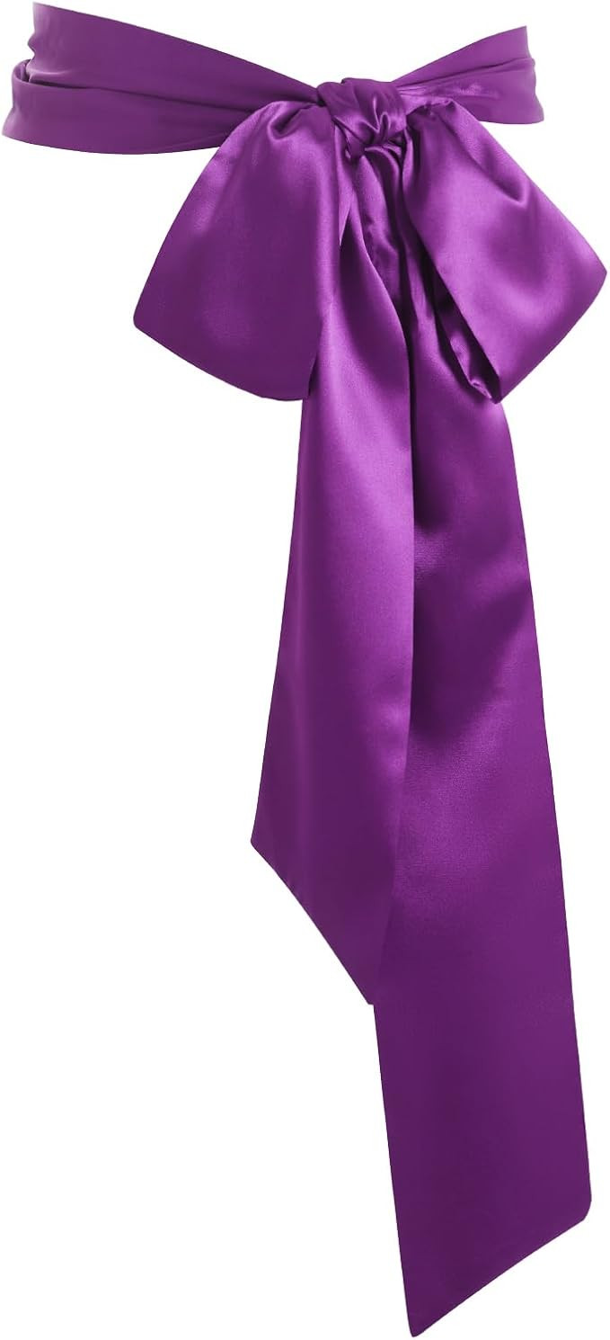 Wedding Satin Sash Belt for Special Occasion Dress Bridal Sash 4'' Wide Double Side | Amazon (US)