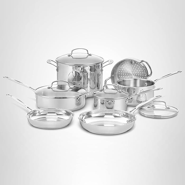 Cuisinart 77-11G Stainless Steel 11-Piece Set Chef's-Classic-Stainless-Cookware-Collection | Amazon (US)