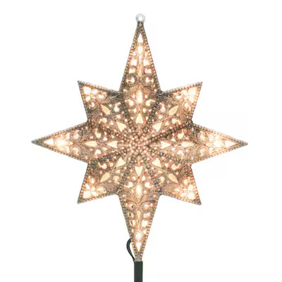 GE 11-in Star Silver Clear Christmas Tree Topper | Lowe's