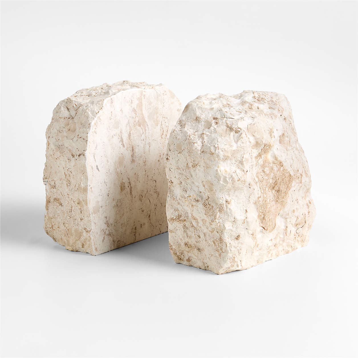 Durres Travertine Bookends, Set of 2 + Reviews | Crate & Barrel | Crate & Barrel