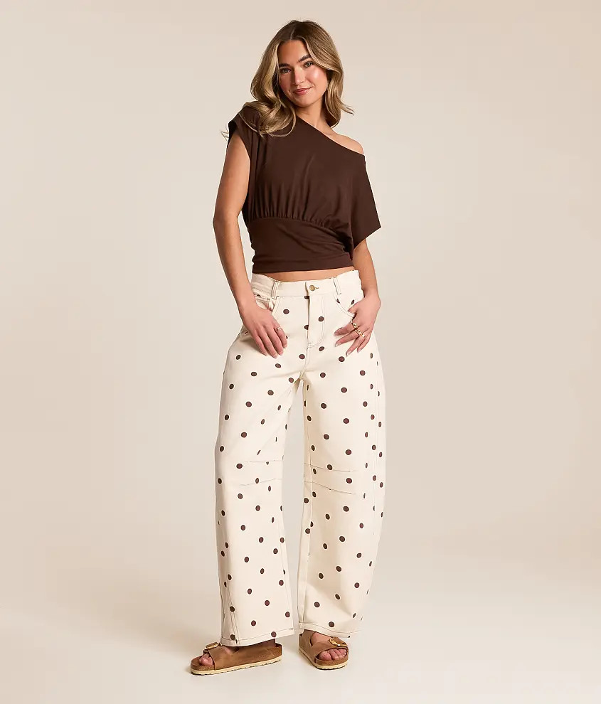 Polka Dot Barrel Pant | Buckle