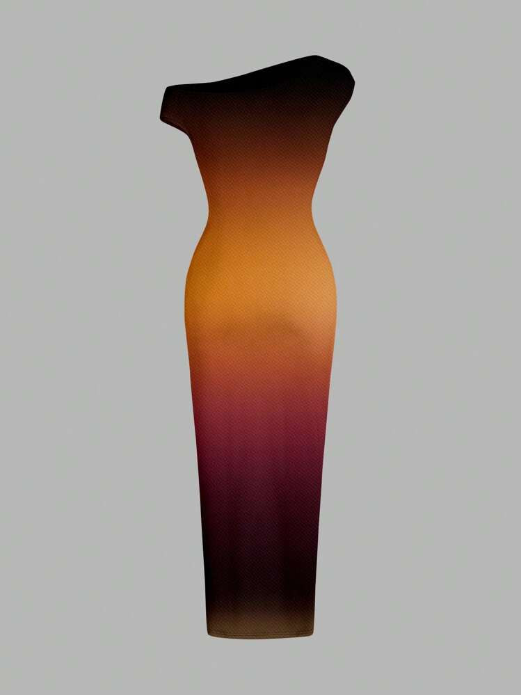 SHEIN BAE Women Summer Asymmetric Ruched Tight Fit Printed Dress/Beach Resort Dress/Long Dress/Su... | SHEIN