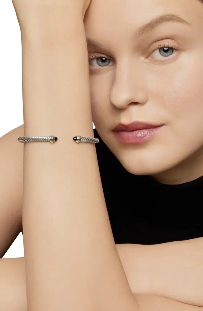 Cable Classic Bracelet with 18K Gold & Semiprecious Stones, 4mm | Nordstrom
