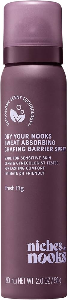Niches & Nooks Sweat Absorbing Intimate pH Balanced Chafing Barrier Feminine Spray - Fresh Fig - ... | Amazon (US)