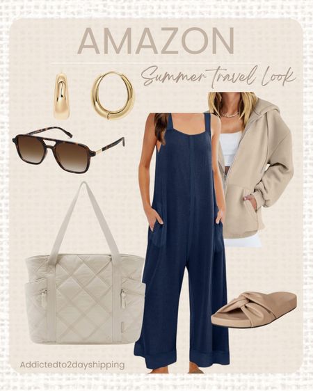AMAZON- Summer travel look

Waffle knit jumpsuit, free people look for less jumpsuit, flowy jumpsuit, casual jumpsuit, casual look, comfy look, zip up hoodie, tan zip up, beige quilted tote bag, travel tote bag, travel look, slide on knot leather sandals, slide on sandals, leather sandals, casual sandal, tortoise brown square sunglasses, aviator sunglasses, gold hoop earrings



#LTKTravel #LTKFindsUnder50 #LTKStyleTip