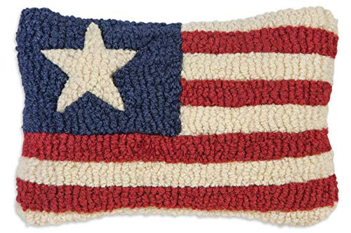 Artist-Designed Stars & Stripes Hand-Hooked Wool Decorative Throw Pillow - 4th of July Pillow for... | Amazon (US)