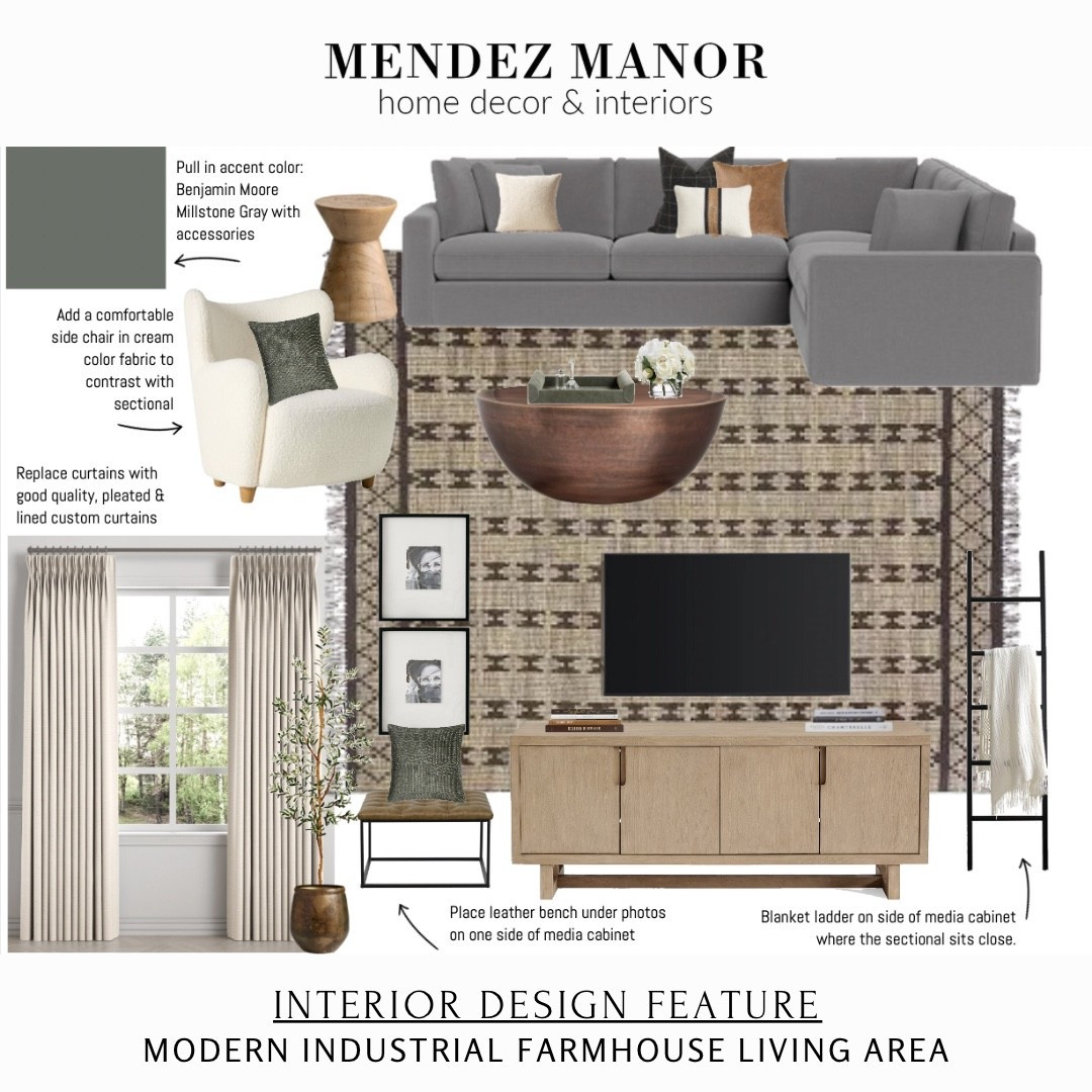 Living room design with the Gather Sectional from Crate & Barrel paired with the Harley Jute area rug from Pottery Barn. Also using the Portola Console Media Cabinet from Pottery Barn. 

We always love the Jodie Wing Chair from West Elm! It’s a go-to statement side chair that always looks great! 

#LTKSaleAlert #LTKStyleTip #LTKHome