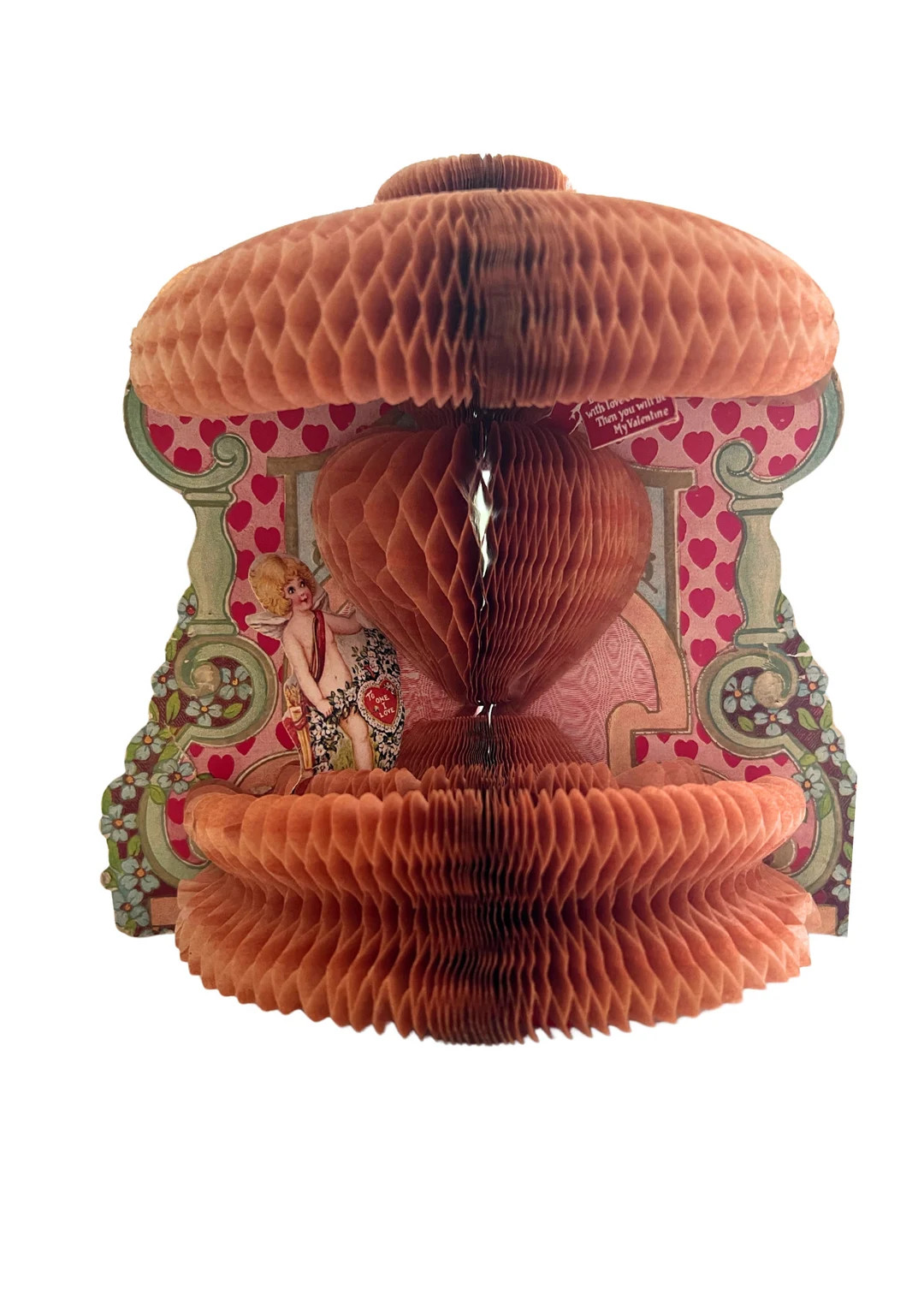 Antique Cupid Valentine Honey Comb Fold Out Style, Made in USA 8 Tall Nice Condition With a Few S... | Etsy (US)